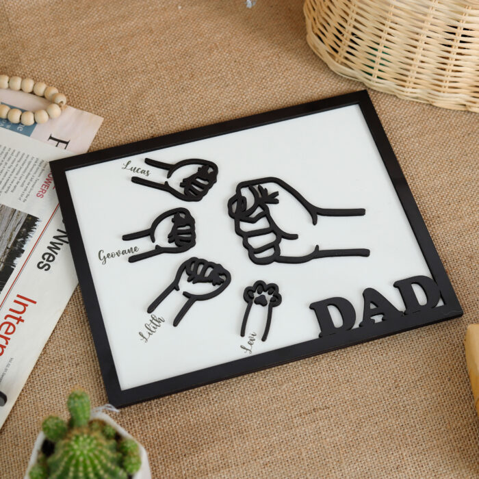 Personalized with Kids' Names | Celebrate Your Bond with a Fist Bump | Personalized Fist Bump Plaque - Image 8