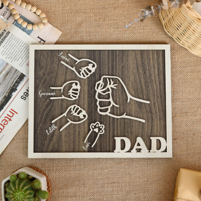 Personalized with Kids' Names | Celebrate Your Bond with a Fist Bump | Personalized Fist Bump Plaque - Image 11