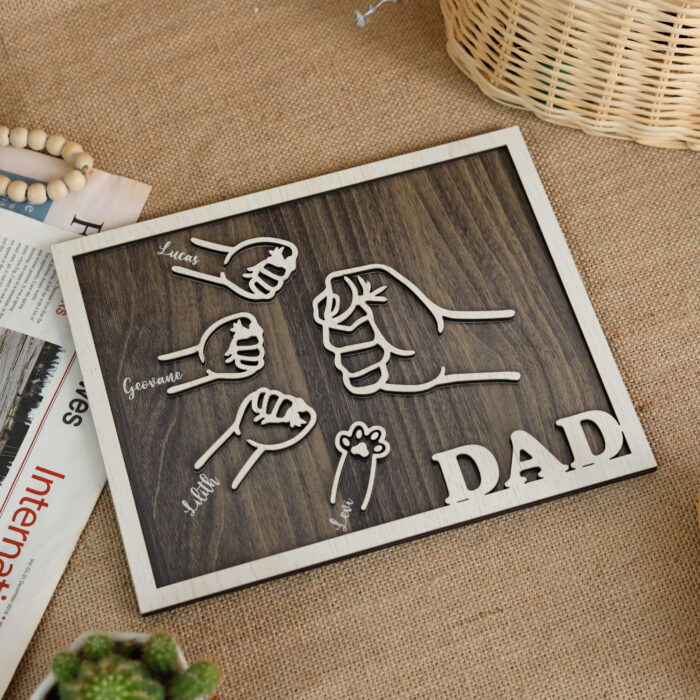Personalized with Kids' Names | Celebrate Your Bond with a Fist Bump | Personalized Fist Bump Plaque - Image 13