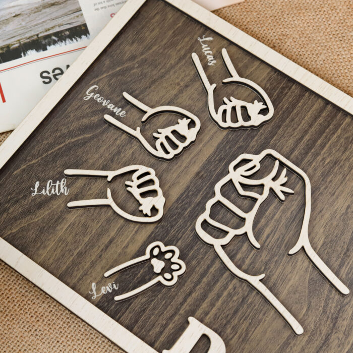 Personalized with Kids' Names | Celebrate Your Bond with a Fist Bump | Personalized Fist Bump Plaque - Image 14