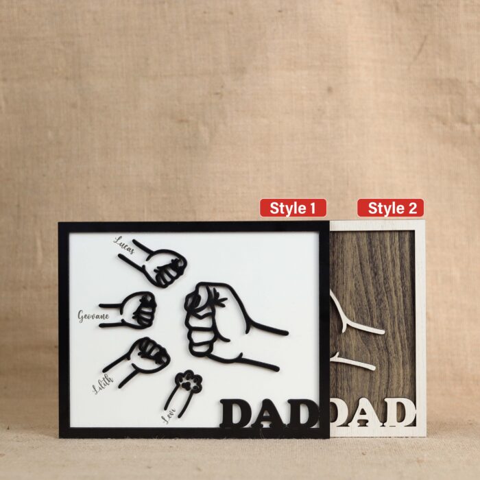 Personalized with Kids' Names | Celebrate Your Bond with a Fist Bump | Personalized Fist Bump Plaque - Image 3