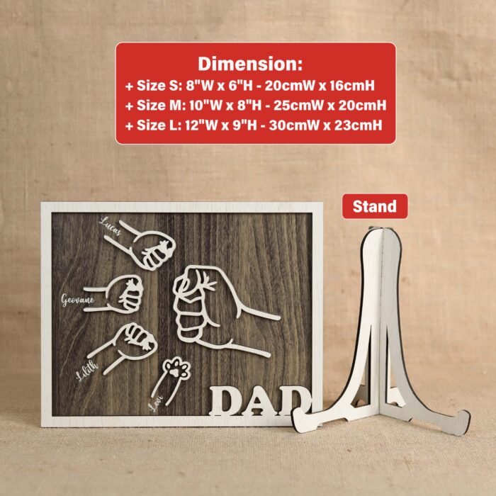 Personalized with Kids' Names | Celebrate Your Bond with a Fist Bump | Personalized Fist Bump Plaque - Image 2