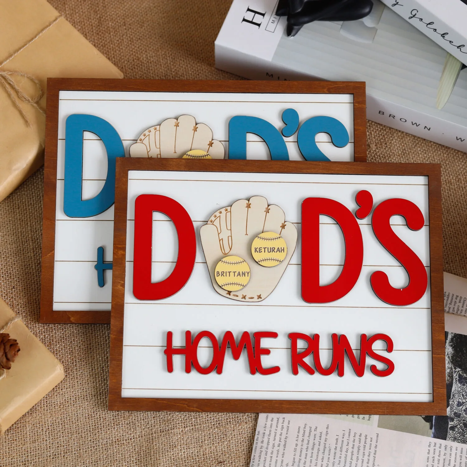 Personalized Baseball Dad’s Home Runs Sign - A Custom Father’s Day Keepsake Gift