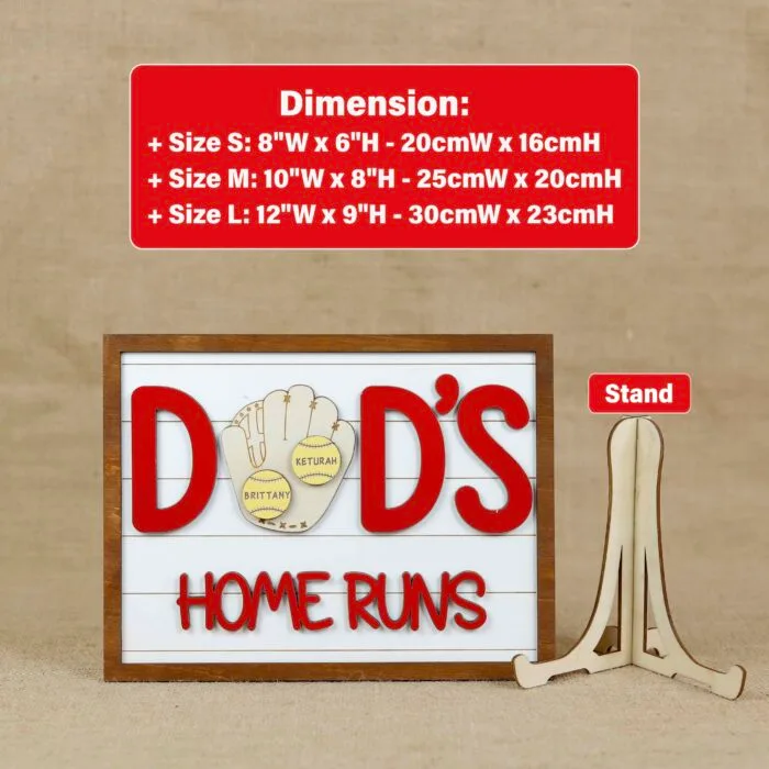 Custom Baseball Dad Sign| Personalized Gift for Father’s Day | Personalized Baseball Sign for Dad| Father’s Day Gift Idea - Image 2