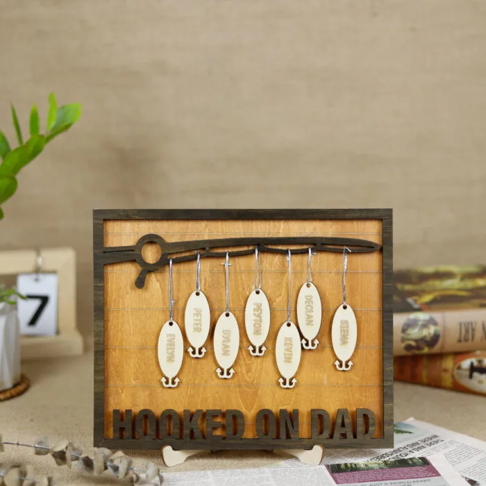 Custom Fishing Gift for Father’s Day | Personalized Fishing Plaque | Rustic Fishing Dad Sign