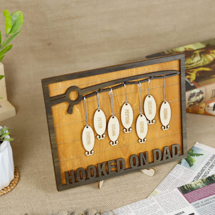 Custom Fishing Gift for Father’s Day | Personalized Fishing Plaque | Rustic Fishing Dad Sign - Image 4