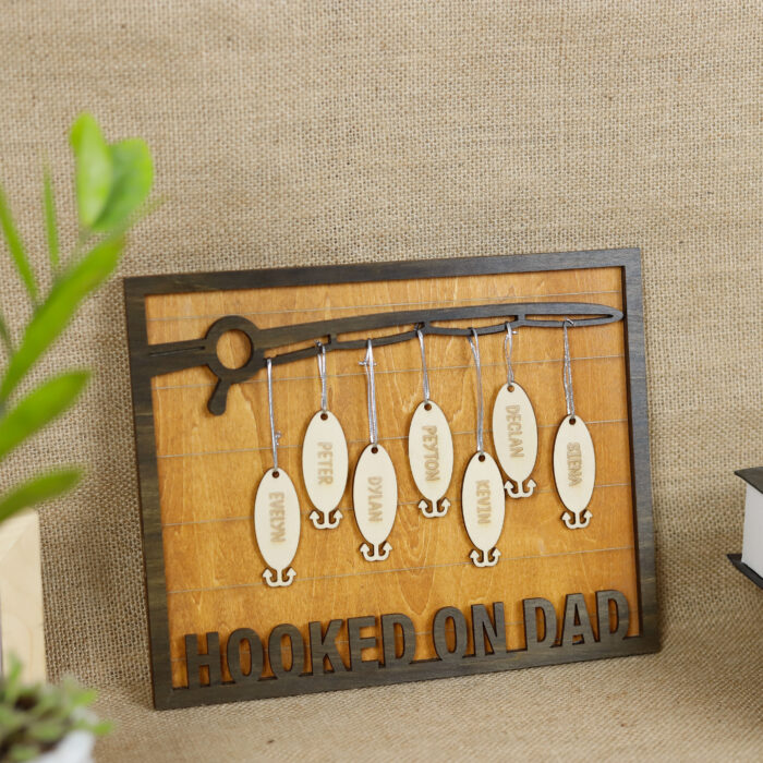 Custom Fishing Gift for Father’s Day | Personalized Fishing Plaque | Rustic Fishing Dad Sign - Image 6