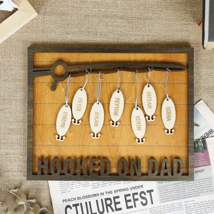 Custom Fishing Gift for Father’s Day | Personalized Fishing Plaque | Rustic Fishing Dad Sign - Image 7