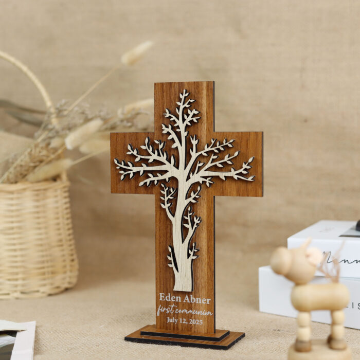 Custom Christening Wood Cross with Name| Baptism Gift for Baby| Personalized Baptism Cross with Name| Baby Name Keepsake - Image 4