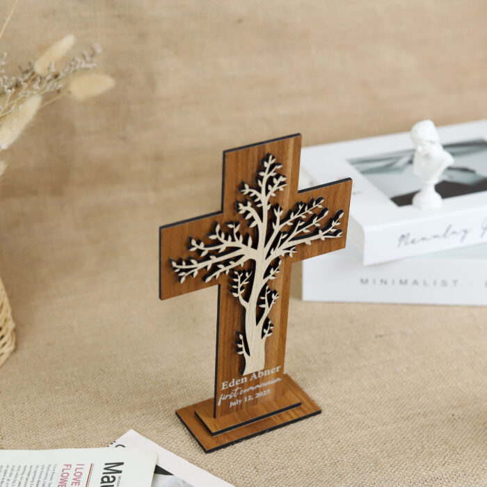 Custom Christening Wood Cross with Name| Baptism Gift for Baby| Personalized Baptism Cross with Name| Baby Name Keepsake - Image 5