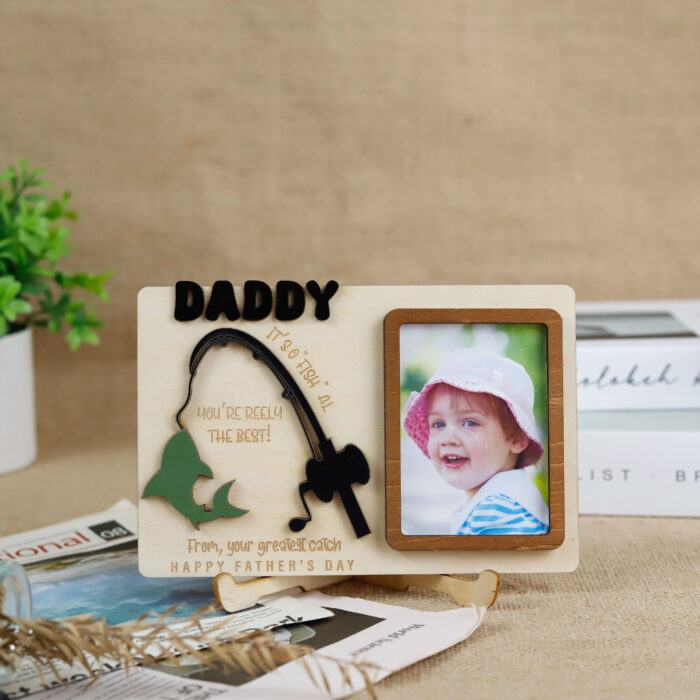 Custom Fishing Photo Frame for Dad| Gift for Father’s Day| Personalized Dad Fishing Frame| Engraved Fishing Picture Frame - Image 5