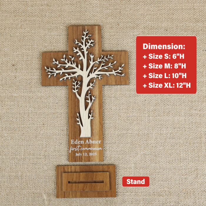 Custom Christening Wood Cross with Name| Baptism Gift for Baby| Personalized Baptism Cross with Name| Baby Name Keepsake - Image 2