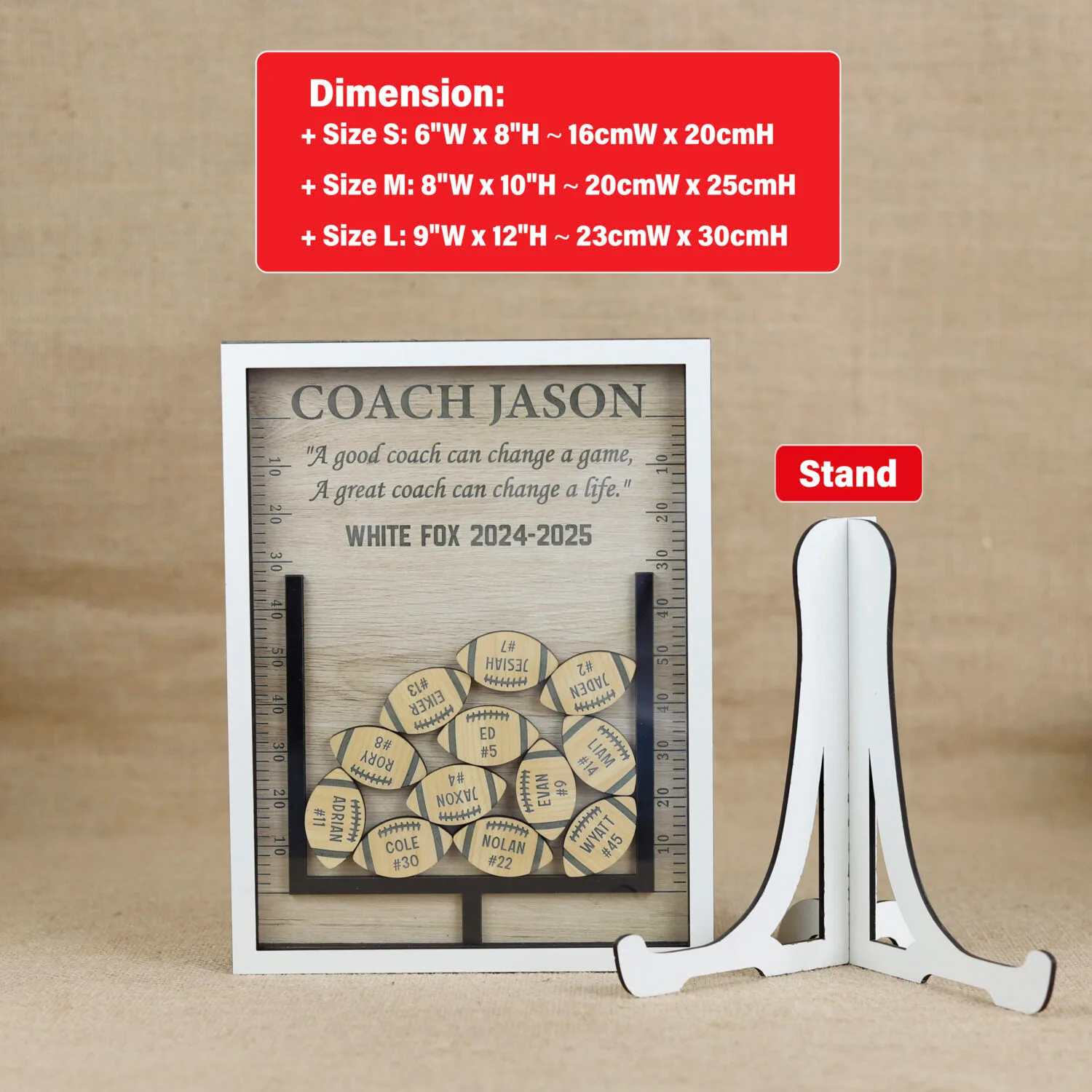 Custom Football Goal Post Shaker| Personalized Game Day Fun| Football Shaker Sign with Names| Personalized Football Shaker - Image 2