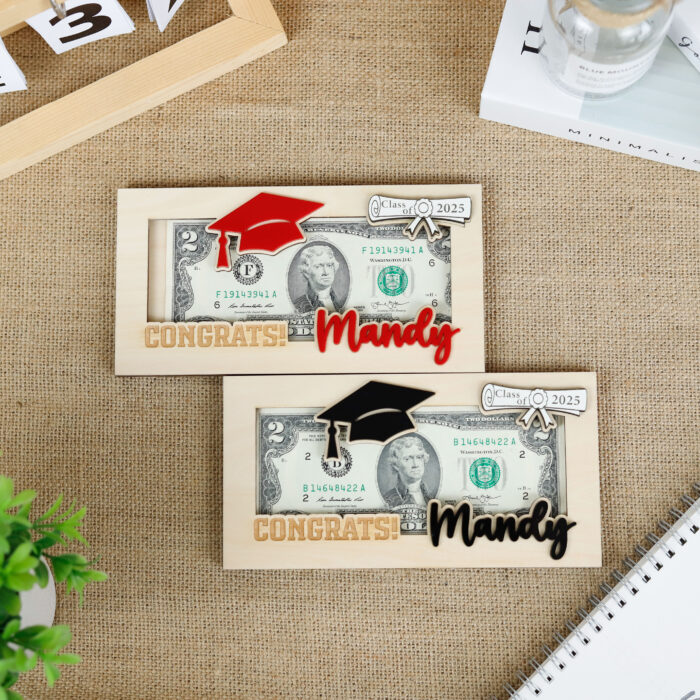 Graduation Money Holder | Personalized Cash Gift for Grads | Engraved Gift for High School or College