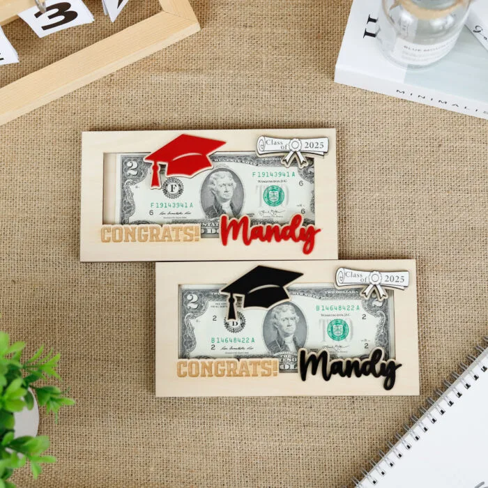 Personalized Graduation Money Holder – Engraved Cash Gift for Grads | Engraved Money Holder – Custom Graduation Gift for High School or College