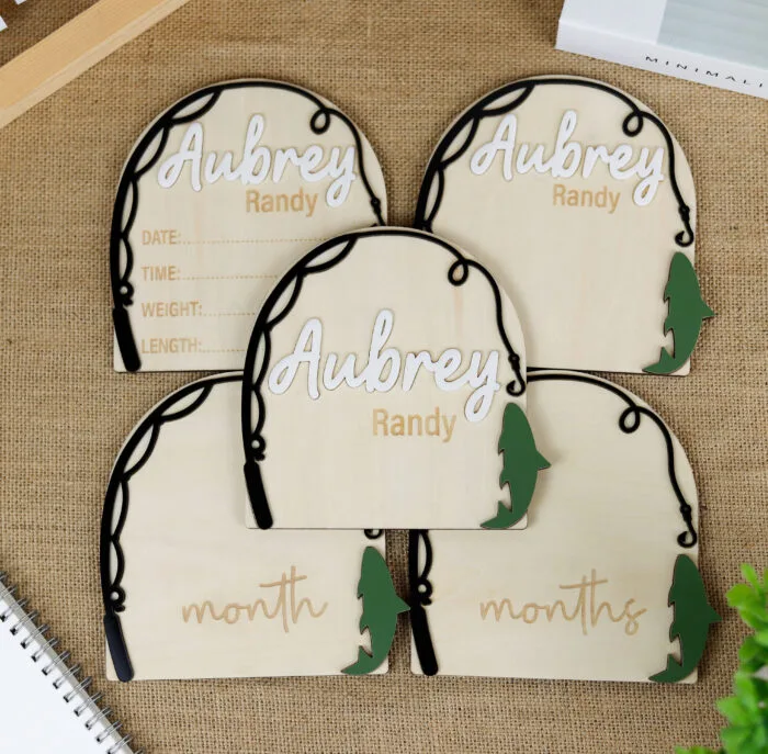 Custom Fishing Nursery Sign | Personalized Baby Fishing Plaque | Custom Fishing Name Sign