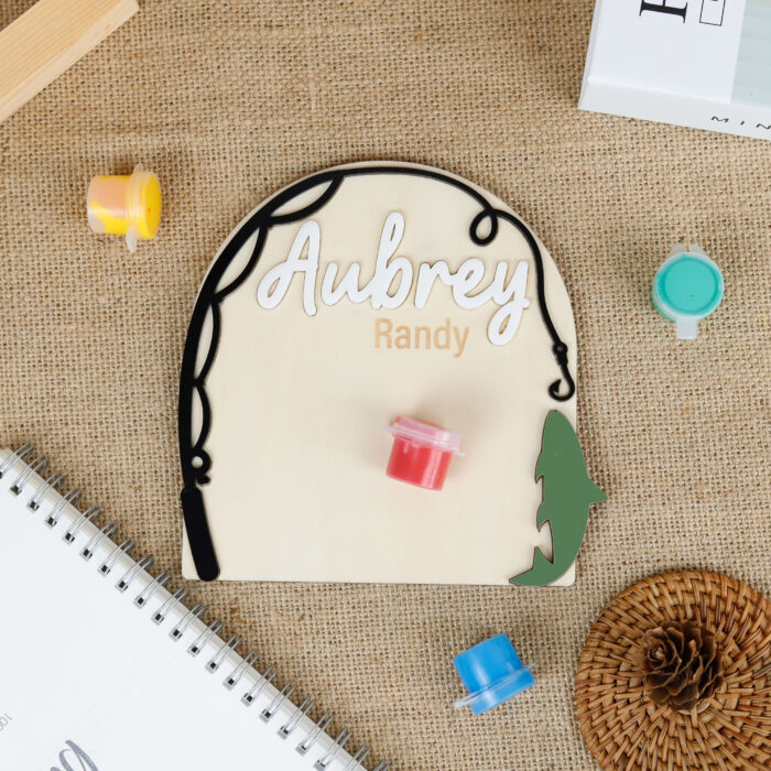 Custom Fishing Nursery Sign | Personalized Baby Fishing Plaque | Custom Fishing Name Sign - Image 8