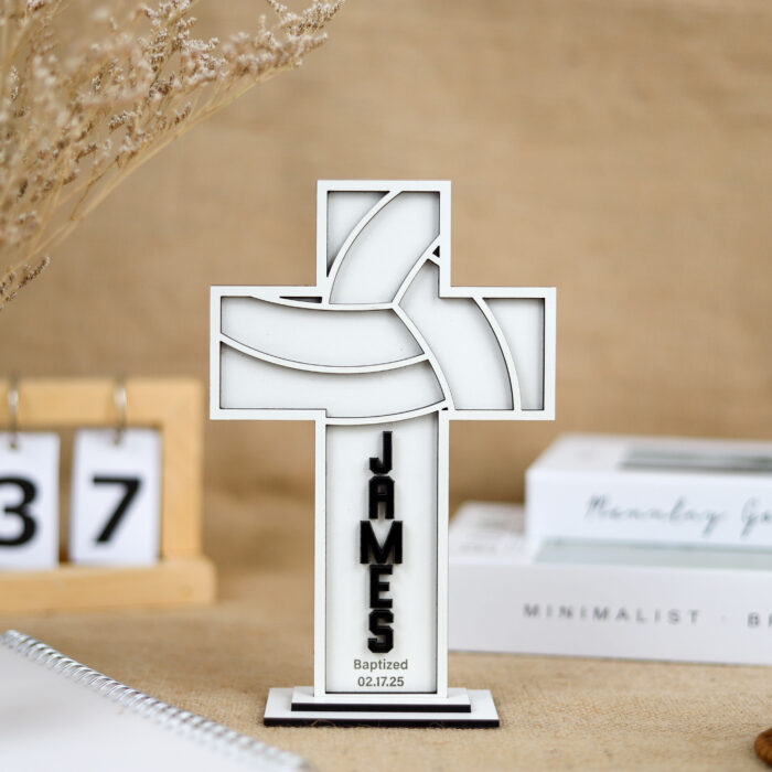Volleyball Baptism Cross | Personalized Volleyball Cross | Personalized with Love & Faith