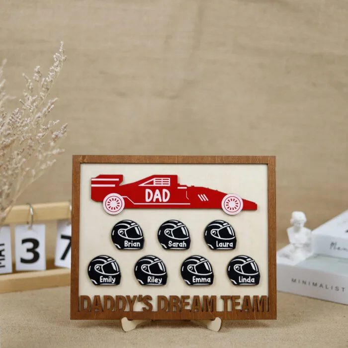 F1 Dad Wood Sign | Custom Pit Stop Sign for Dad | Fast Lane Father’s Day Gift