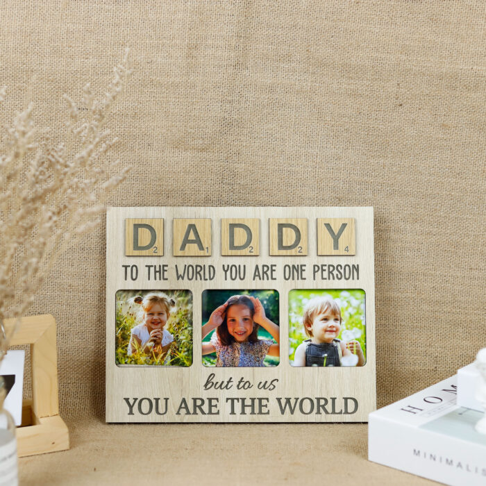 Personalized Scrabble Frame for the World's Best Dad | Daddy’s Memory Keeper | One-of-a-Kind Scrabble Photo Frame for Father’s Day - Image 5