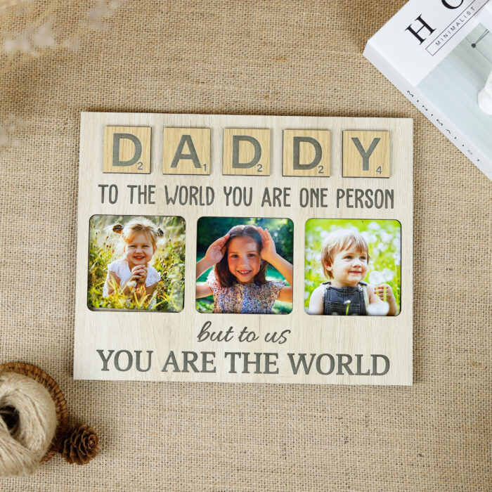 Personalized Scrabble Frame for the World's Best Dad | Daddy’s Memory Keeper | One-of-a-Kind Scrabble Photo Frame for Father’s Day - Image 7
