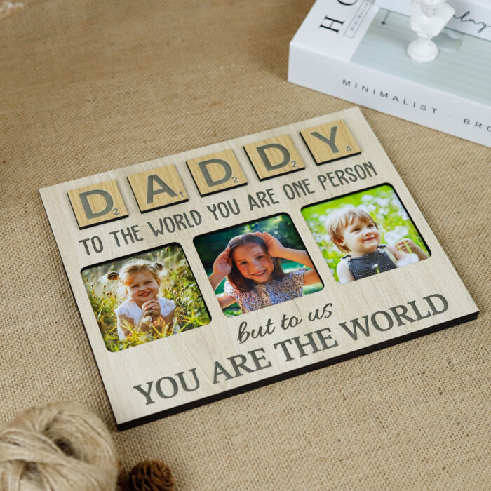 Personalized Scrabble Frame for the World's Best Dad | Daddy’s Memory Keeper | One-of-a-Kind Scrabble Photo Frame for Father’s Day - Image 8