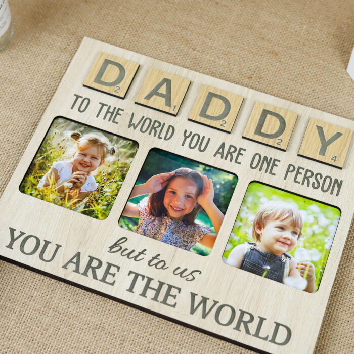 Personalized Scrabble Frame for the World's Best Dad | Daddy’s Memory Keeper | One-of-a-Kind Scrabble Photo Frame for Father’s Day - Image 9