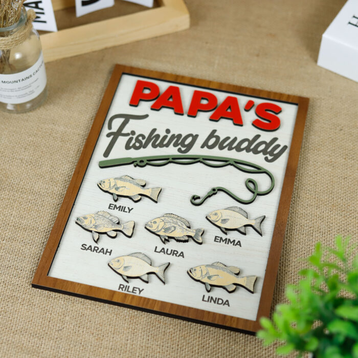 Little Angler’s Name Sign | Personalized Fishing Nursery Decor | Custom Baby Fishing Wood Sign - Image 6
