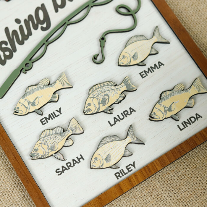 Little Angler’s Name Sign | Personalized Fishing Nursery Decor | Custom Baby Fishing Wood Sign - Image 8