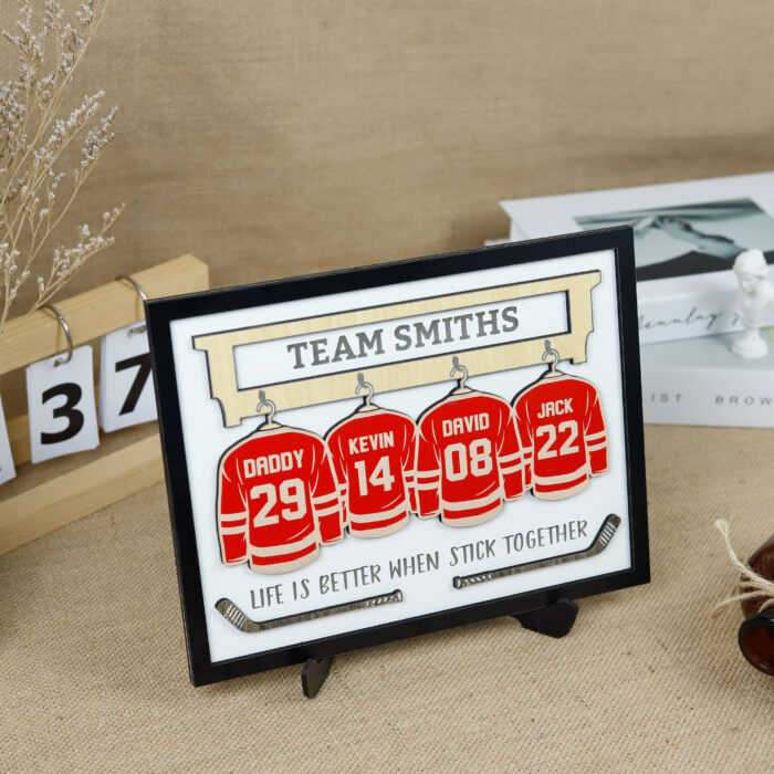 Custom Hockey Family Sign | Engraved Ice Hockey Plaque | Personalized Family Hockey Sign - Image 6