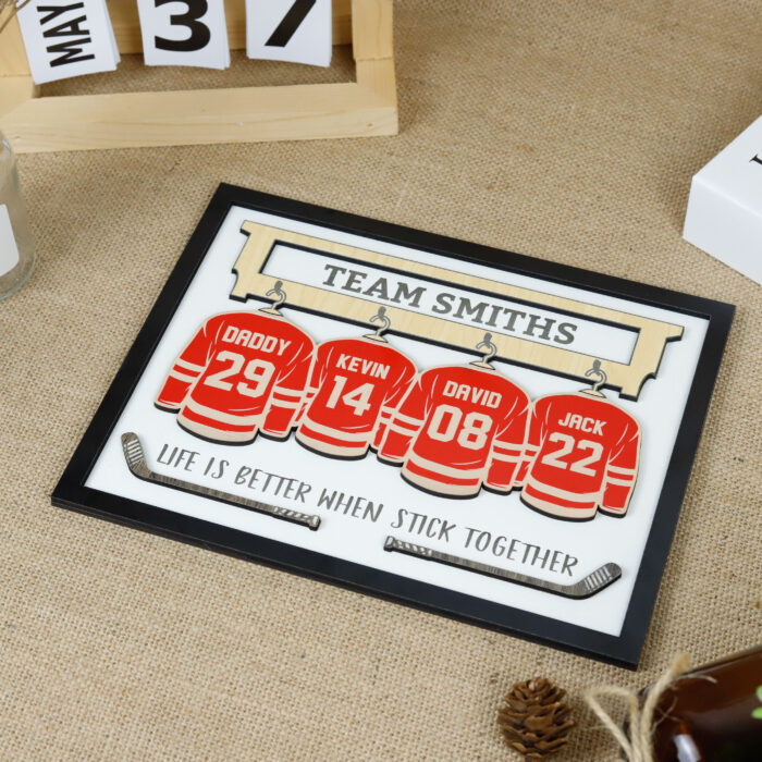 Custom Hockey Family Sign | Engraved Ice Hockey Plaque | Personalized Family Hockey Sign - Image 8