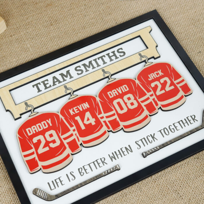 Custom Hockey Family Sign | Engraved Ice Hockey Plaque | Personalized Family Hockey Sign - Image 9