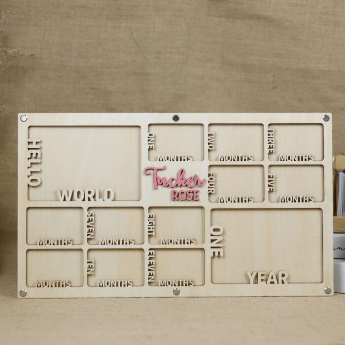 One Year Baby Frame | Custom First Year Photo Frame | Personalized Baby’s 1st Year Frame