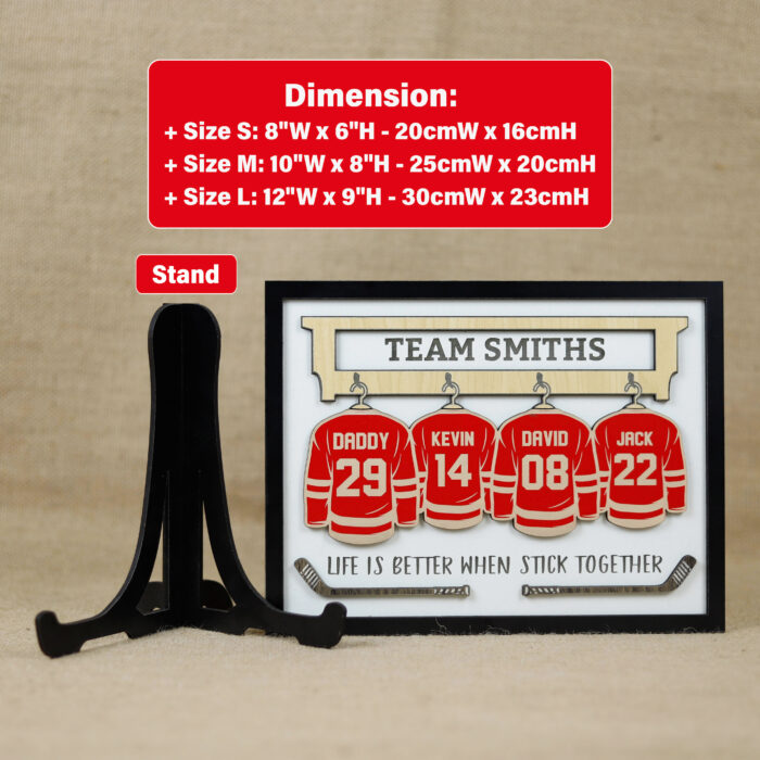 Custom Hockey Family Sign | Engraved Ice Hockey Plaque | Personalized Family Hockey Sign - Image 2