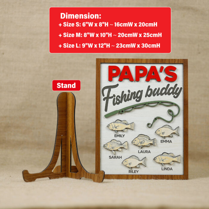 Little Angler’s Name Sign | Personalized Fishing Nursery Decor | Custom Baby Fishing Wood Sign - Image 2