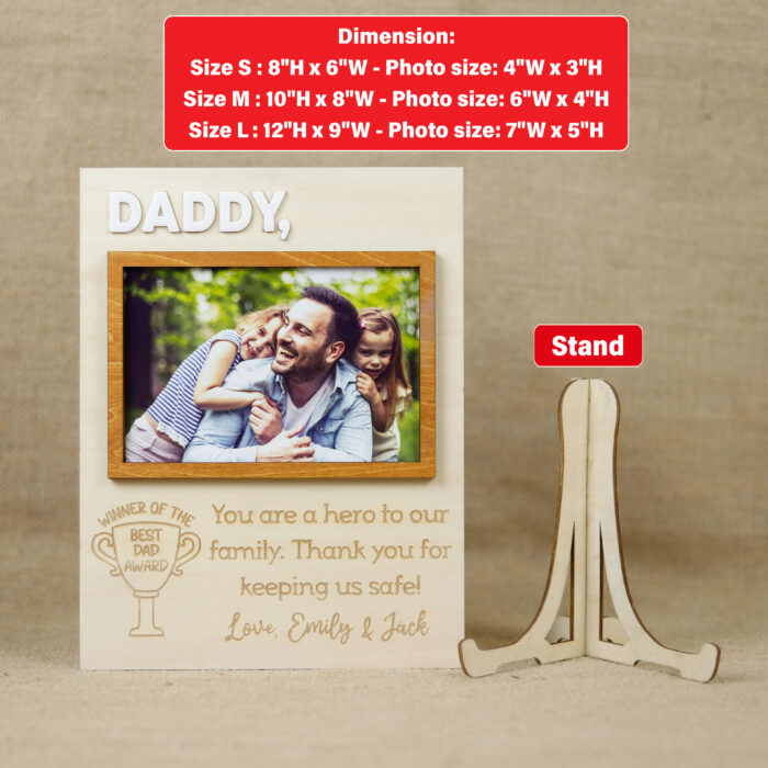 Personalized Dad & Grandpa Photo Frame | Custom Father’s Day Frame | Custom Name Dad & Grandpa Photo Frame - Image 2