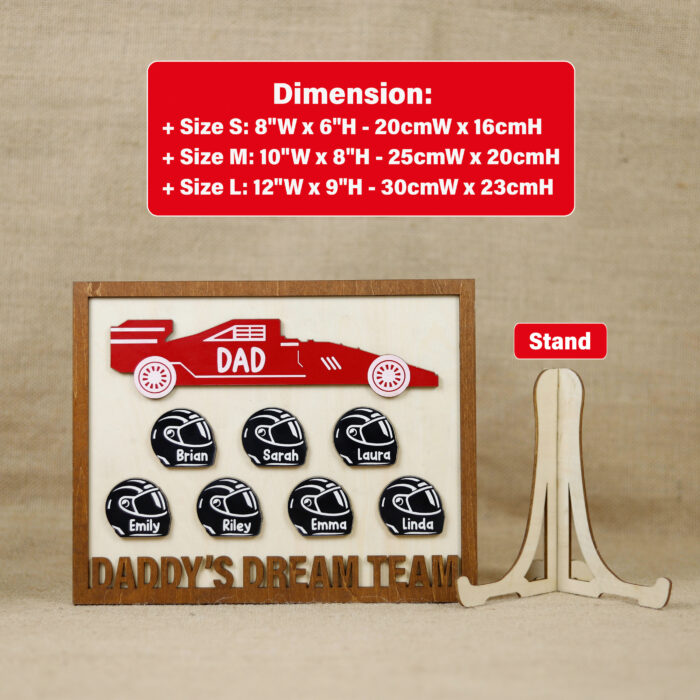 F1 Dad Wood Sign | Custom Pit Stop Sign for Dad | Fast Lane Father’s Day Gift - Image 2
