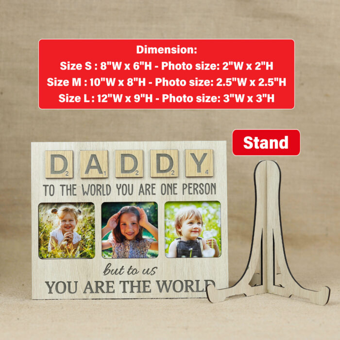 Personalized Scrabble Frame for the World's Best Dad | Daddy’s Memory Keeper | One-of-a-Kind Scrabble Photo Frame for Father’s Day - Image 2