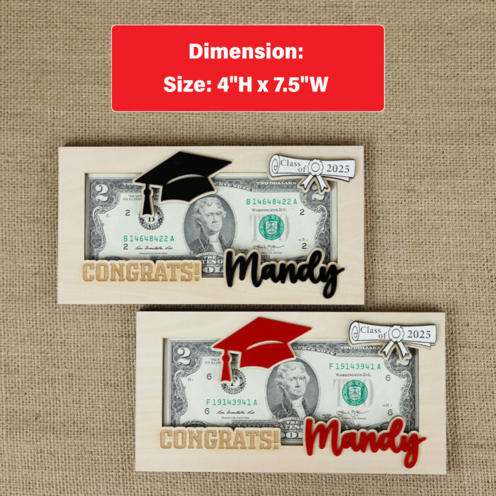 Graduation Money Holder | Personalized Cash Gift for Grads | Engraved Gift for High School or College - Image 2