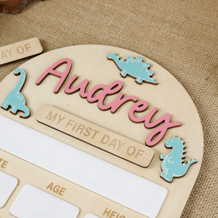 Personalized Dinosaur School Board for Kids |  Reusable Chalkboard for Fun Photos | Custom Dino Board with Name & Grade - Image 7