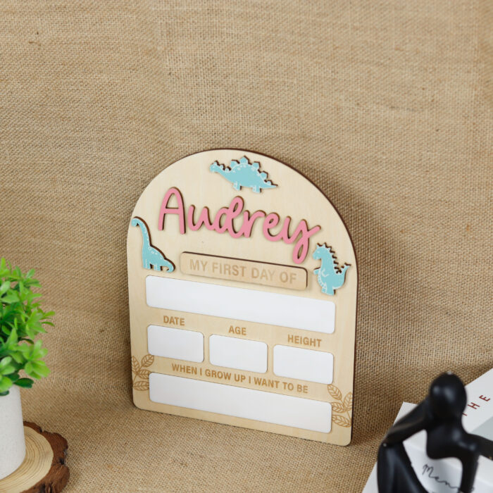 Personalized Dinosaur School Board for Kids |  Reusable Chalkboard for Fun Photos | Custom Dino Board with Name & Grade - Image 11