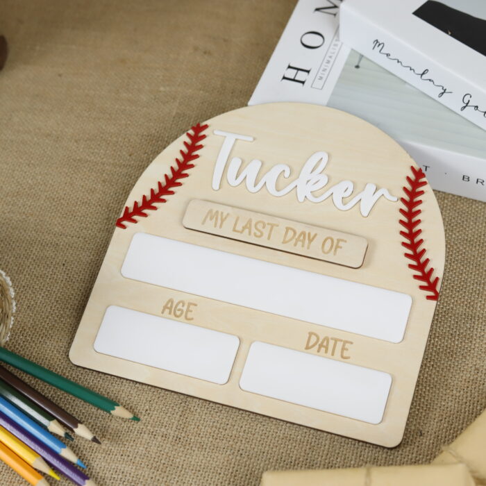 Baseball School Sign | Personalized Baseball Board | Custom First Day Board - Image 5