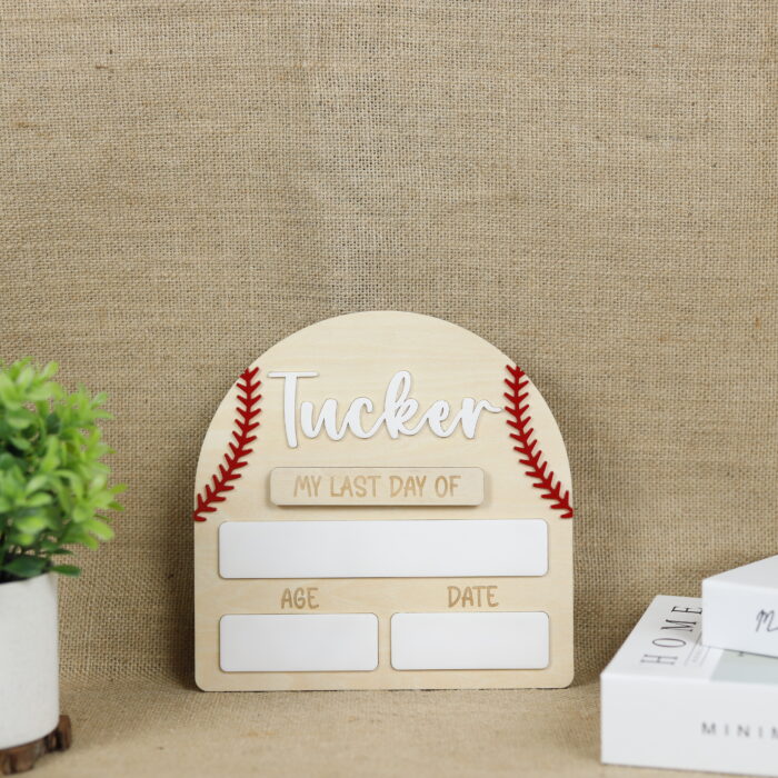 Baseball School Sign | Personalized Baseball Board | Custom First Day Board