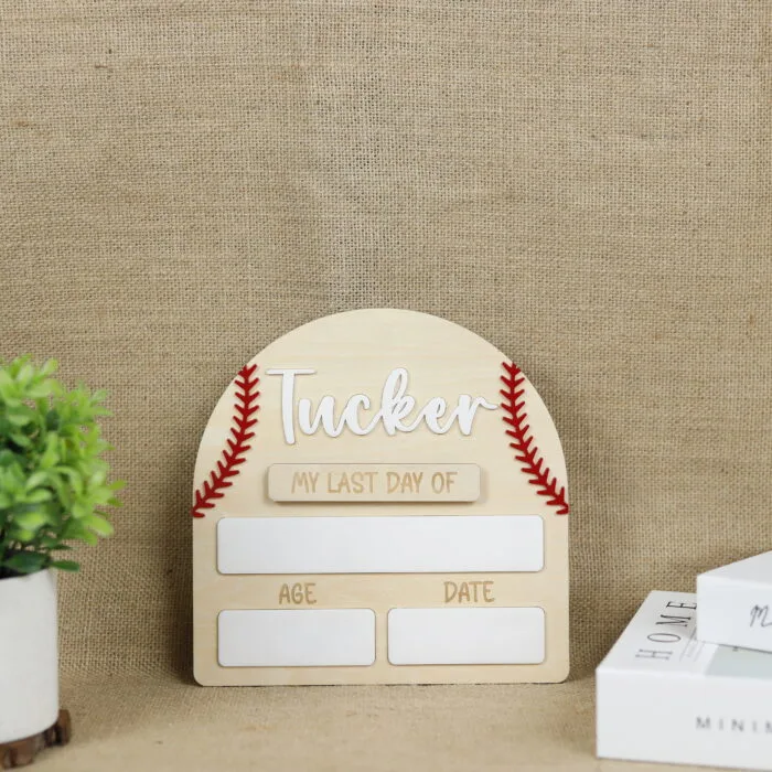Baseball School Sign | Personalized Baseball Board | Custom First Day Board