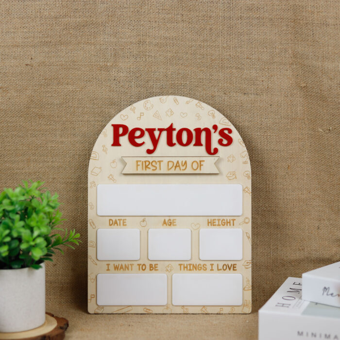 Personalized First & Last Day School Sign | Back to School & Year-End Sign | Personalized Chalkboard Style Keepsake