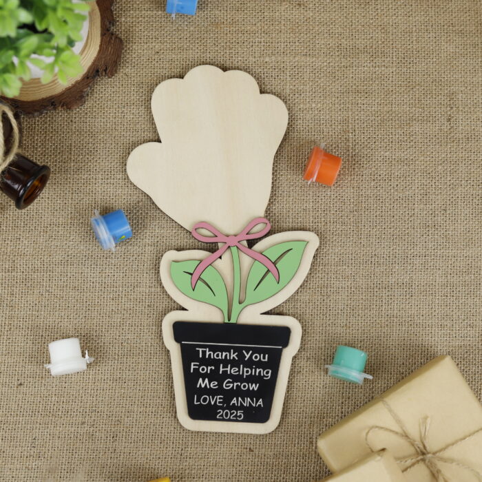 Personalized Thank You Craft from Kids | Custom Teacher Appreciation Art | Heartfelt Handprint Craft for Teachers - Image 9