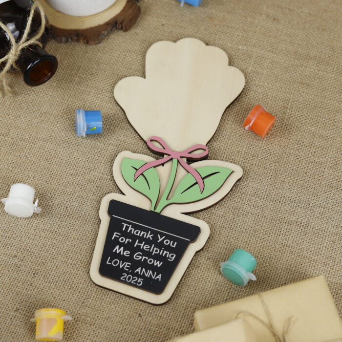 Personalized Thank You Craft from Kids | Custom Teacher Appreciation Art | Heartfelt Handprint Craft for Teachers - Image 8
