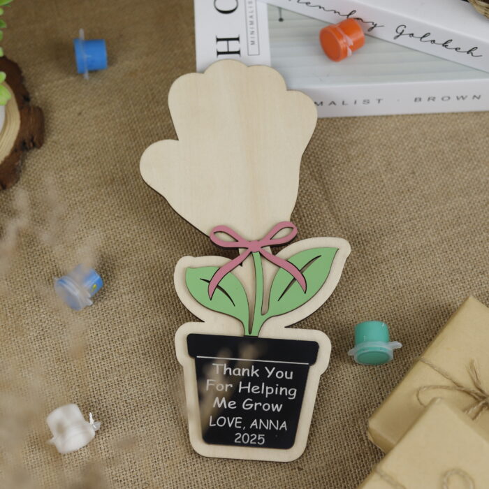 Personalized Thank You Craft from Kids | Custom Teacher Appreciation Art | Heartfelt Handprint Craft for Teachers - Image 6