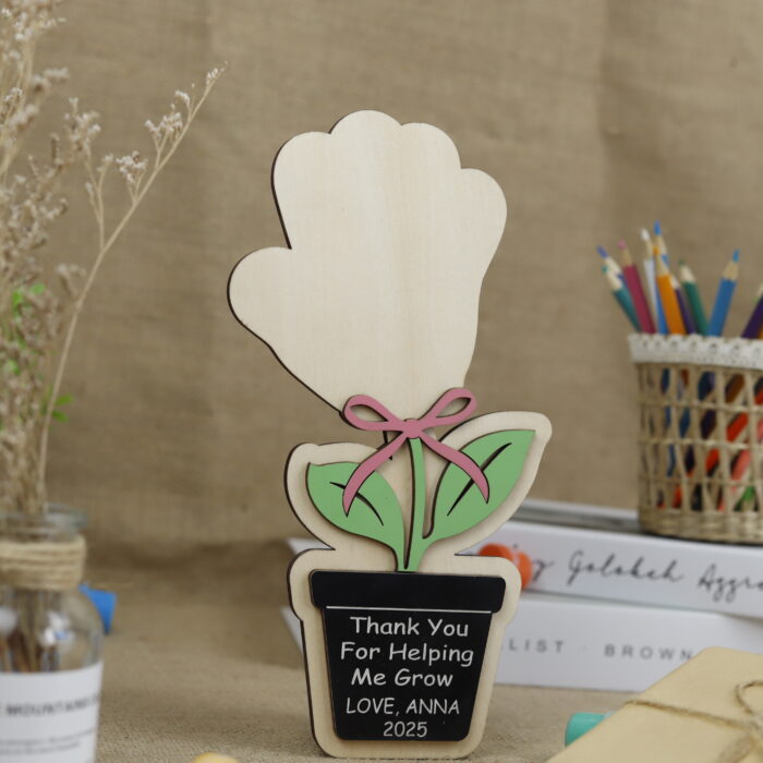 Personalized Thank You Craft from Kids | Custom Teacher Appreciation Art | Heartfelt Handprint Craft for Teachers - Image 4