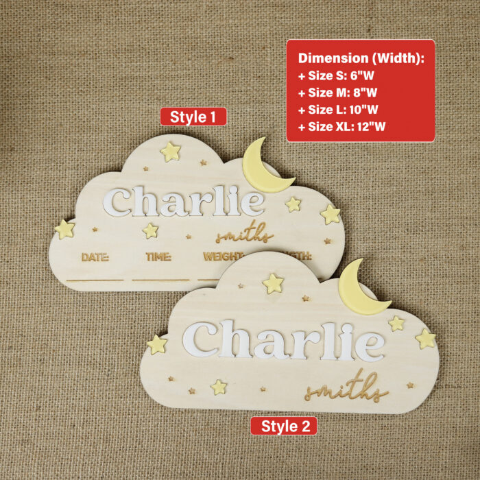 Personalized Celestial Baby Nursery Decor | Custom Moon & Stars Baby Name Plaque | Personalized Star Name Sign for Babies - Image 2